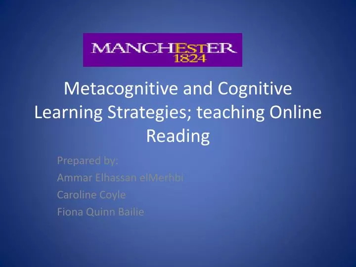 metacognitive and cognitive learning strategies teaching online reading