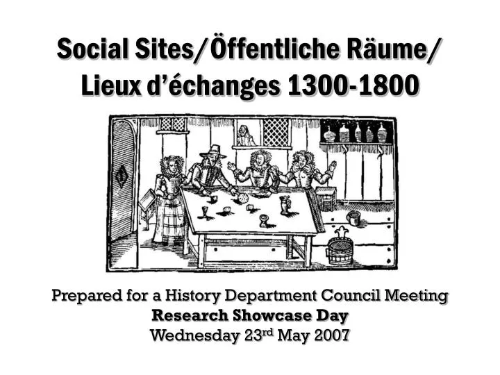 social sites ffentliche r ume lieux d changes 1300 1800