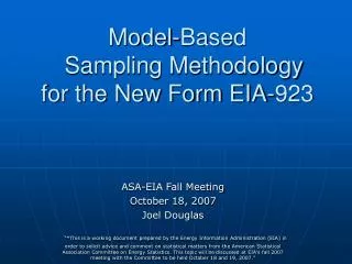 Model-Based Sampling Methodology for the New Form EIA-923