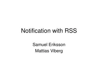 Notification with RSS