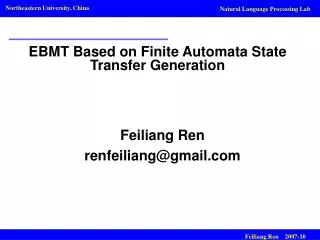 EBMT Based on Finite Automata State Transfer Generation