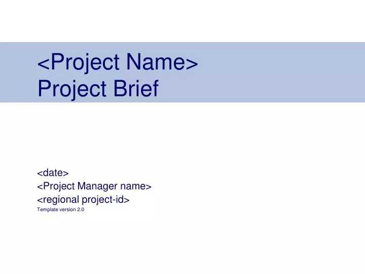 project name project brief