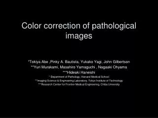 Color correction of pathological images