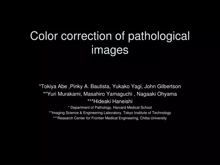 color correction of pathological images