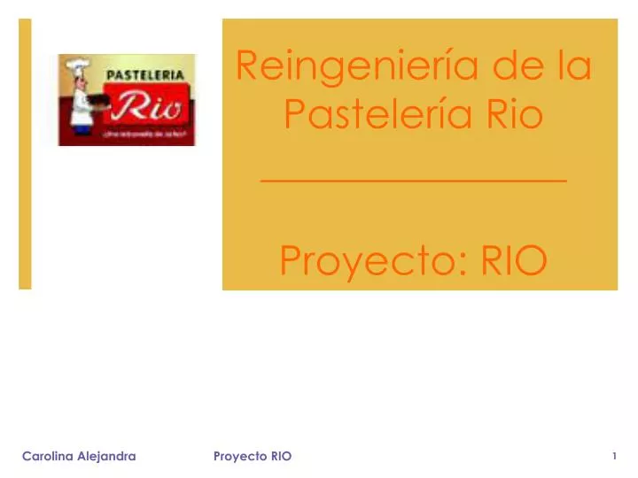 reingenier a de la pasteler a rio proyecto rio