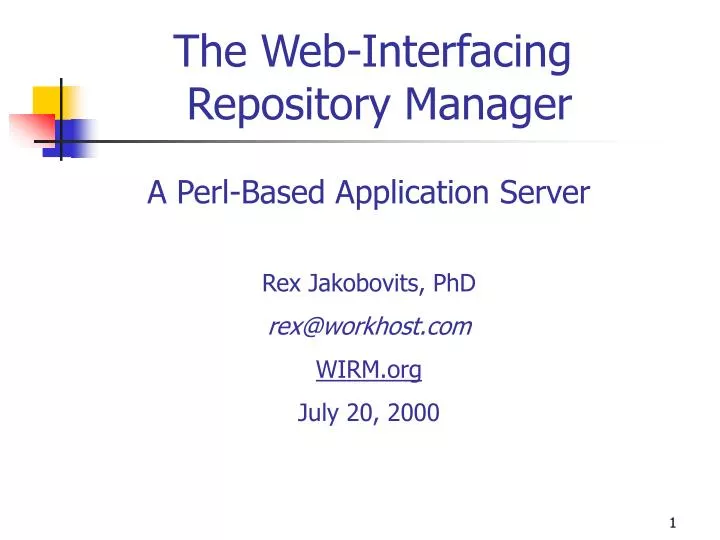 the web interfacing repository manager