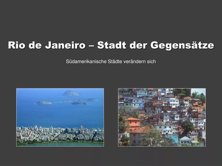 rio de janeiro stadt der gegens tze