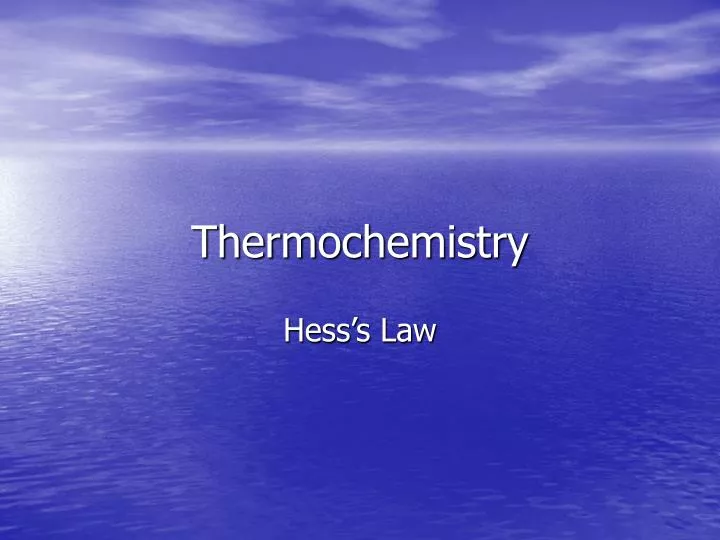 thermochemistry