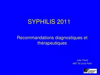 syphilis 2011
