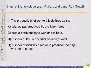 Chapter 3 Unemployment, Inflation, and Long-Run Growth