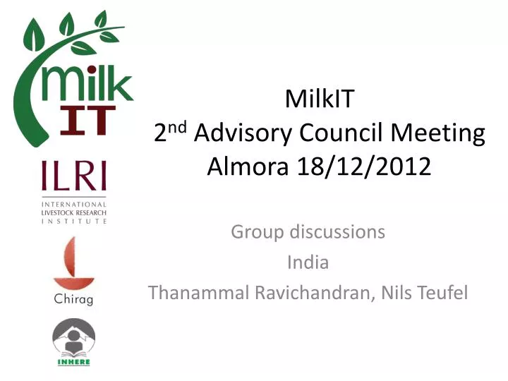 milkit 2 nd advisory council meeting almora 18 12 2012