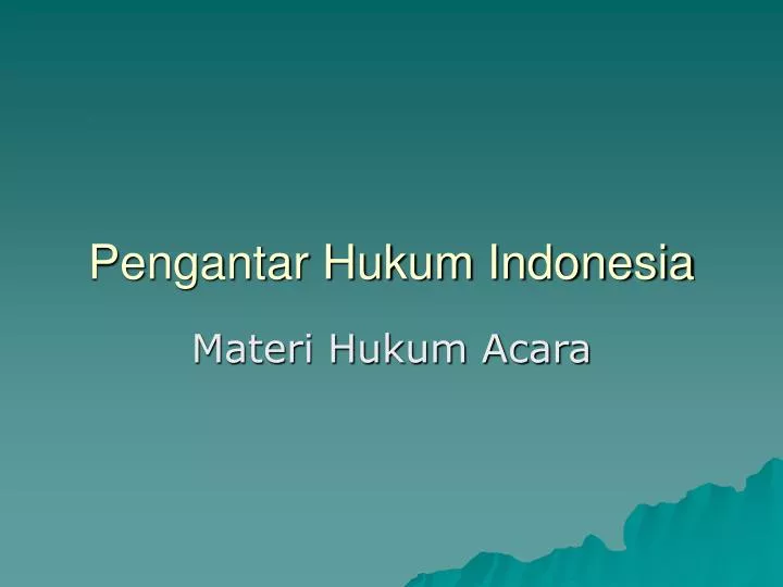 pengantar hukum indonesia