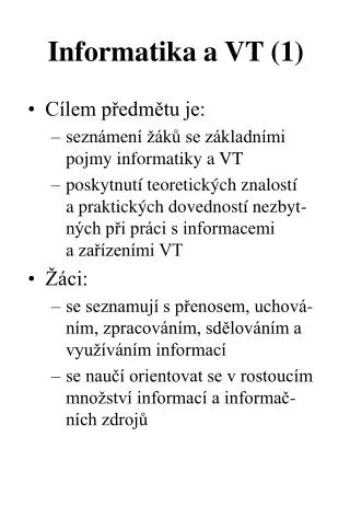 informatika a vt 1