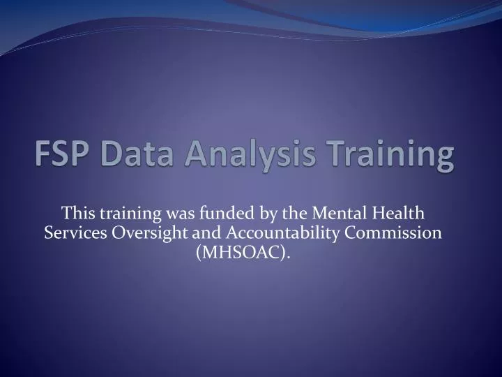 fsp data analysis training