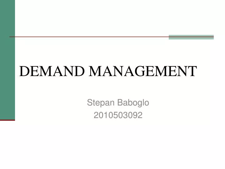 demand management