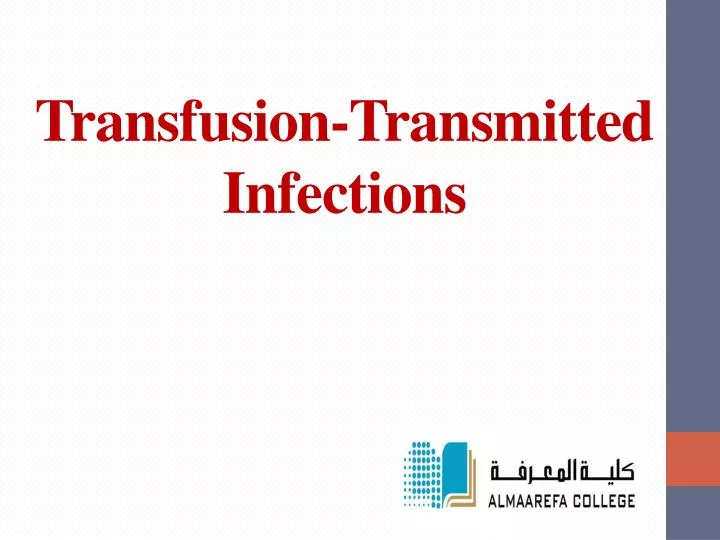 transfusion transmitted infections