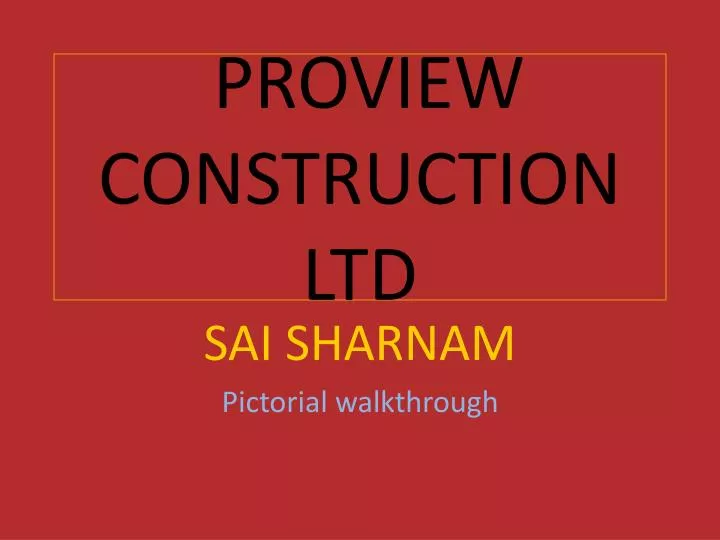 proview construction ltd