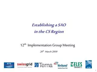 12 th Implementation Group Meeting 26 th March 2009