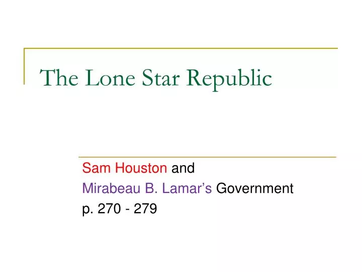 the lone star republic