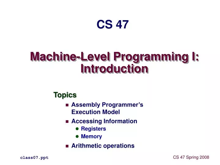 machine level programming i introduction