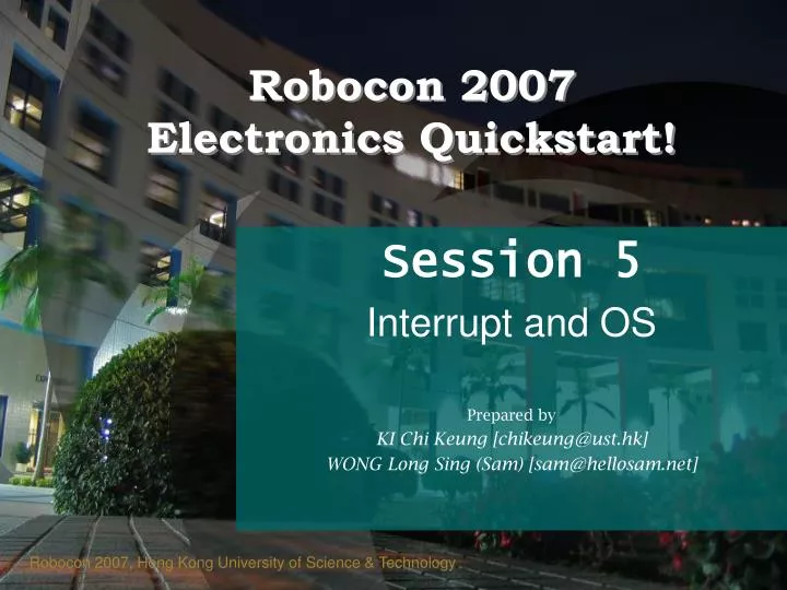 robocon 2007 electronics quickstart