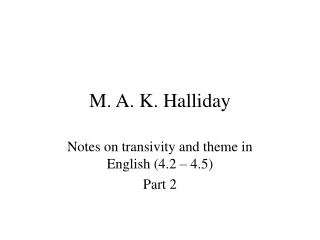 M. A. K. Halliday
