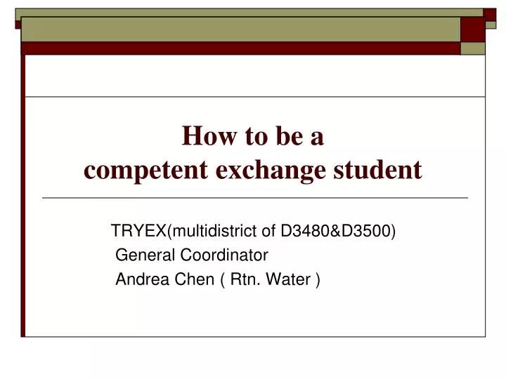 how to be a competent exchange student