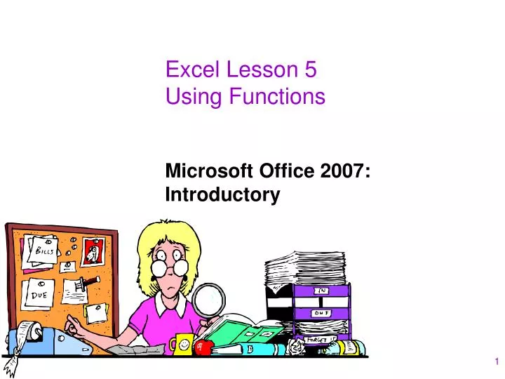 excel lesson 5 using functions