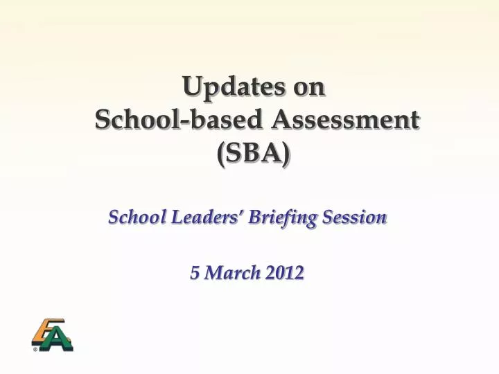 updates on school based assessment sba
