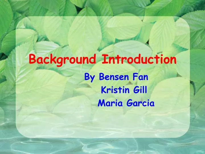 background introduction