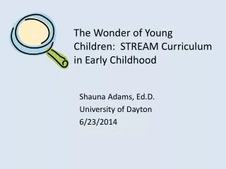 The Wonder of Young Children: STREAM Curriculum in Early Childhood