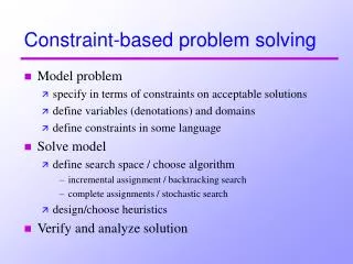 Constraint-based problem solving