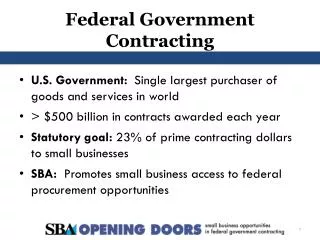 Federal Government Contracting