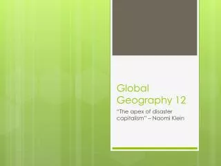 Global Geography 12