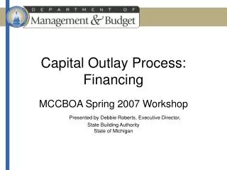 Capital Outlay Process: Financing