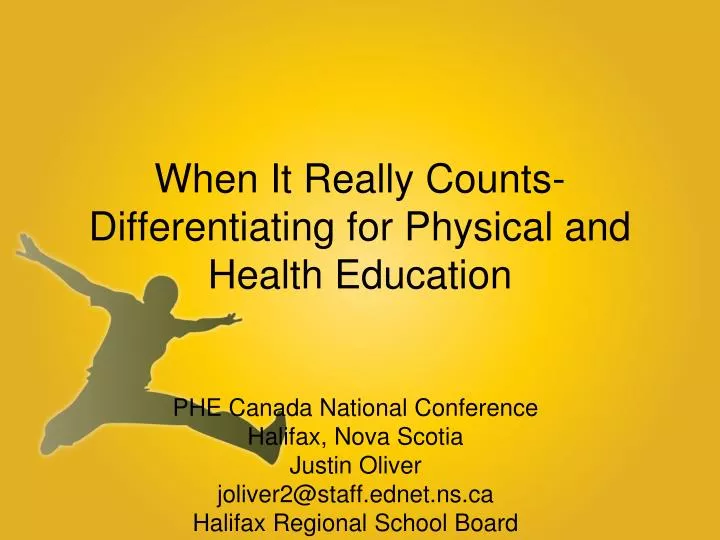 when it really counts differentiating for physical and health education