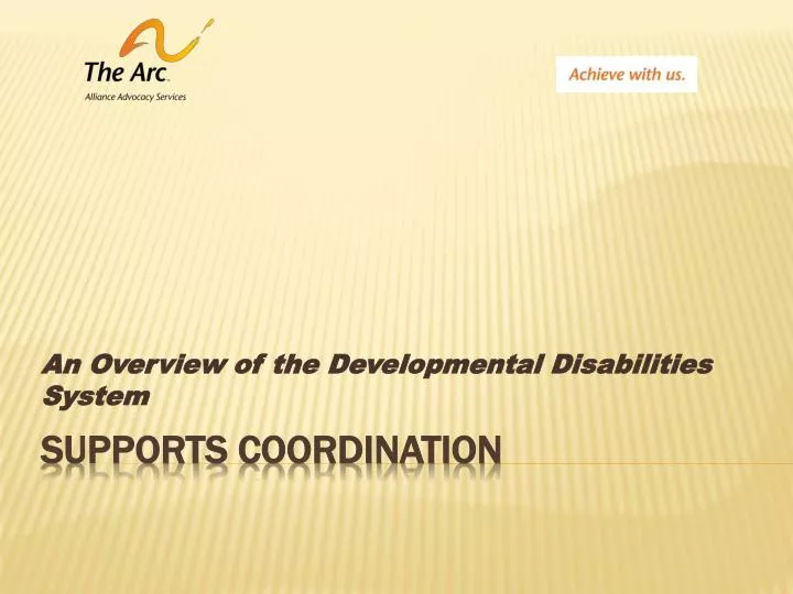 an overview of the developmental disabilities system