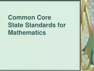 Common Core State Standards for Mathematics