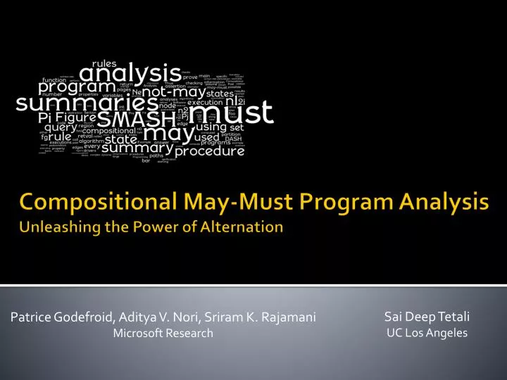 compositional may must program analysis unleashing the power of alternation