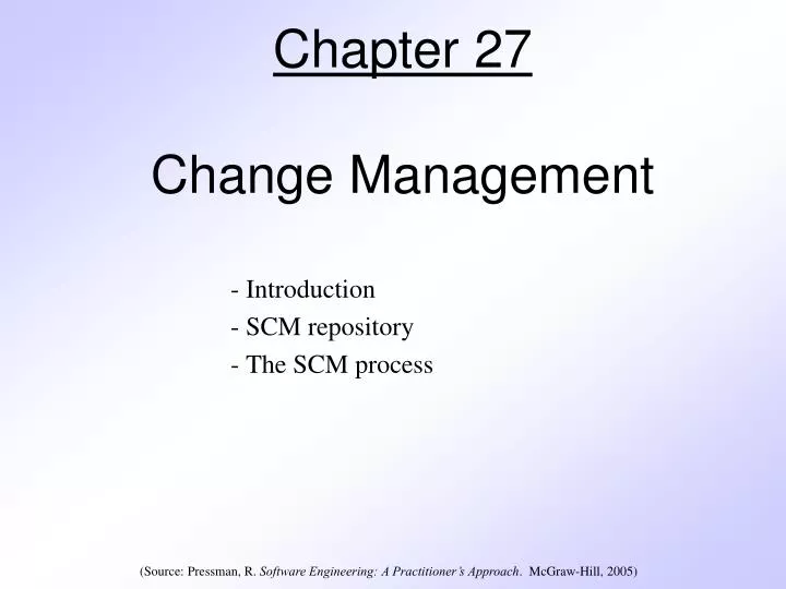chapter 27 change management