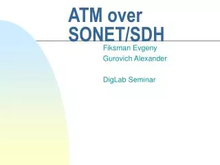 ATM over SONET/SDH