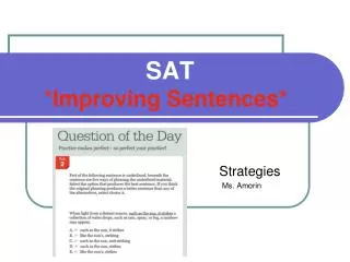 SAT * Improving Sentences*