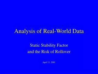 Analysis of Real-World Data