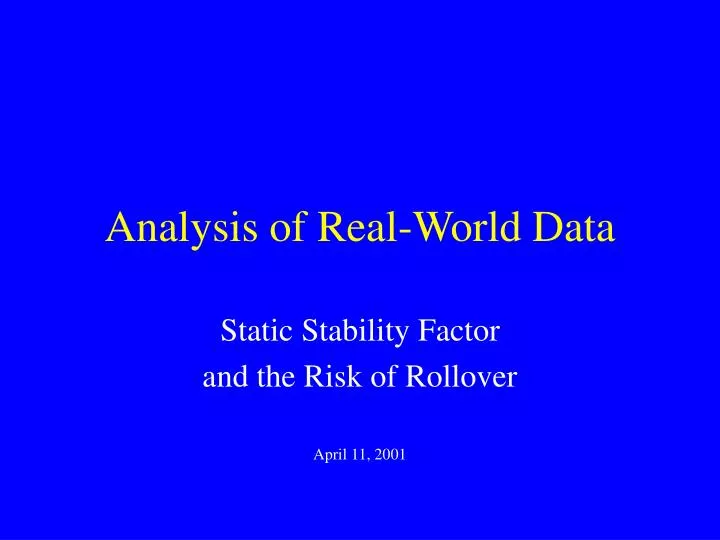 analysis of real world data