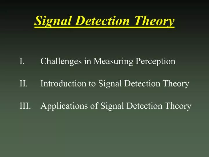 signal detection theory