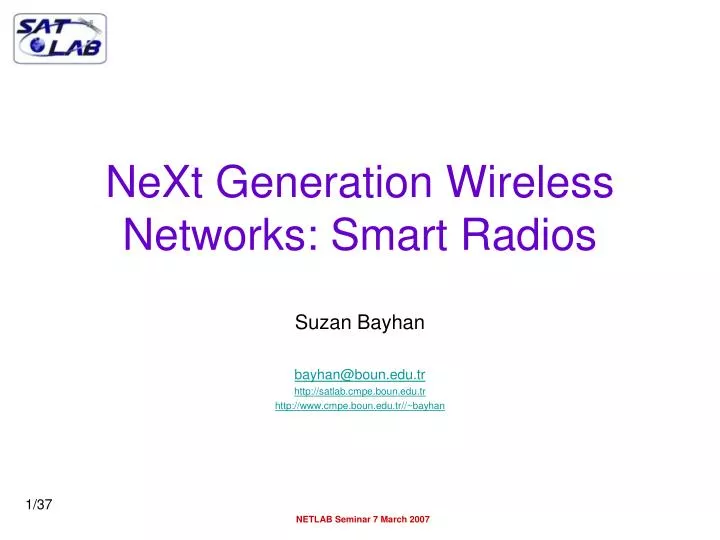 next generation wireless networks smart radios