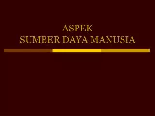 aspek sumber daya manusia