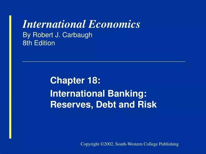 international economics by robert j carbaugh 8th edition