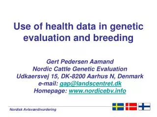 Use of health data in genetic evaluation and breeding