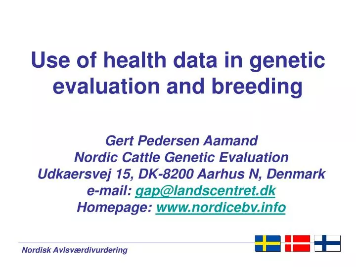 use of health data in genetic evaluation and breeding